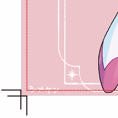 文字や絵が塗り足しにある例