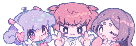歓迎する３人娘のイラスト